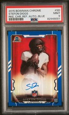 2015 Bowman Chrome Stefon Diggs RC Rookie BLUE REFRACTOR /99 PSA 9 AUTO 10 Bills
