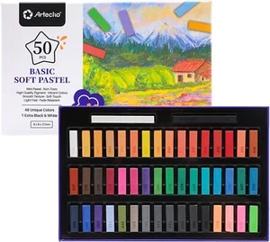 Artecho 50 Pezzi Pastelli Morbidi, 48 Colori Numero 50 (Confezione da 1), Multicolore - Foto 1 di 6