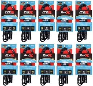 10X ProX XC-DMX05 5 Ft DMX Male 3-Pin to DMX Female 3-Pin High Performance Cable - Picture 1 of 6