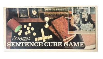 Vintage Scrabble Sentence Cube Game 1971 Selchow & Righter Co USA Word Retro - Image 1 of 4
