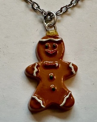 COLLAR COLGANTE NAVIDAD PAN DE JENGIBRE PLÁSTICO 1" 18" Foto 1 de 3