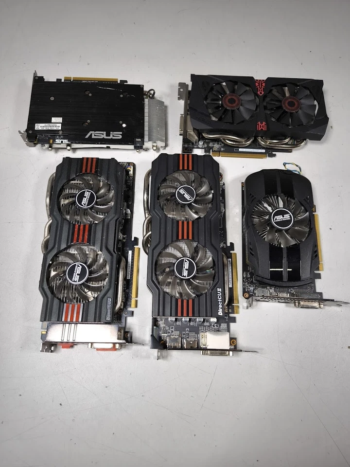 Lot of 5 Asus GPUs - Non-Working, For Parts - Image 1 of 4