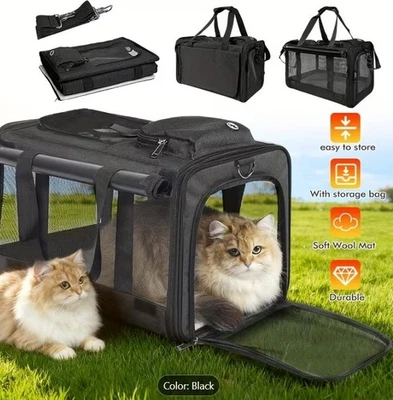 Soft-Sided Pet Carrier Travel Bag Compatible for cats & Dogs - Lightweight Brea - Bild 1 von 4