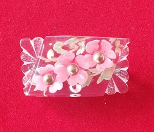 VINTAGE BROSCHE - ROSA BLUME PERLEN - Bild 1 von 2