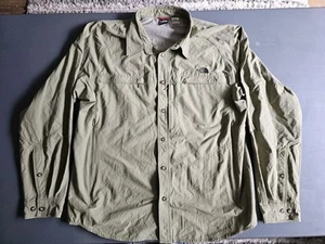 The North Face Summit Series Green Button Up Shirt Men’s L Fishing Camping Zip - Picture 1 of 11