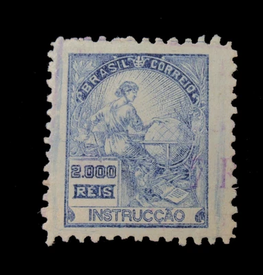 Brazil Stamp Scott 233 Education 2000 Reis 1920 Used NG - Image 1 of 2