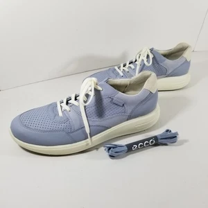 Ecco Shoes Women’s Size 9 Soft Runner Sneakers Leather Light Blue EU 40 - Picture 1 of 6