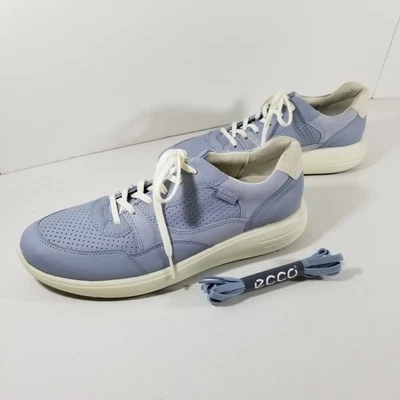 Ecco Zapatos Mujer Talla 9 Suave Corredor Tenis Cuero Azul Claro EU 40 Foto 1 de 4