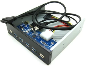 Façade avant 4 ports USB 3.0 + 2 ports USB 2.0 - Pour emplacement 5.25"  - USB3 - Picture 1 of 1