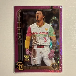 2025 Topps Series 1 - Jackson Merrill #125 Pink Sand Glitter Holo Foil - Picture 1 of 2