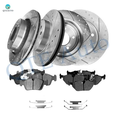 12P Front 300-Rear 294 Drilled Brake Rotors-Ceramic Brake Pad For 2000 BMW 323CI - Image 1 of 4