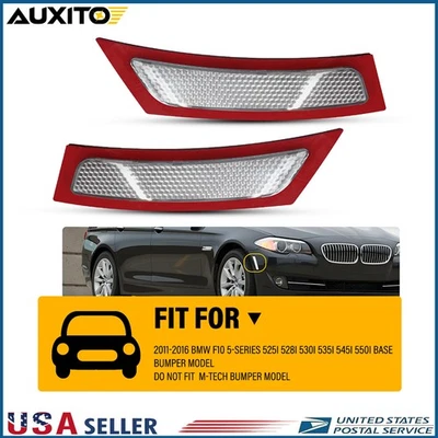 Par de reflectores laterales transparentes para BMW F10 528i 535i 550i 2011-2016 base Foto 1 de 4