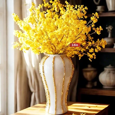 Jarrones blancos y dorados para centros de mesa, tarros de jengibre de oro blanco para decoración del hogar, L... Foto 1 de 4