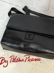 Vintage By Paloma Picasso Black Small Shoulder Bag Purse Flap Snap Closure - Picture 1 of 7