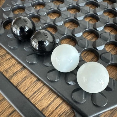 4 Replacement Marbles (2 Black, 2 White) For Abalone Board Game 2001 - Image 1 of 2