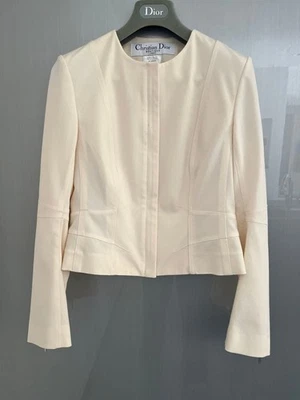 Christian Dior BOUTIQUE Galliano 2003 Bar Jacket Skirt Set Ivory Made in France - Image 1 of 4