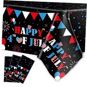 3 Pcs 4th of July Party Tablecloths Supplies memorial day decoration - Picture 1 of 7