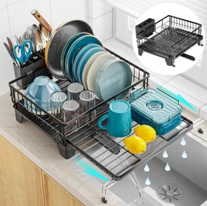 GSlife Extendable Dish Drying Rack - Large 2-in-1 Dish Racks Kitchen Counter..C3 - Picture 1 of 12