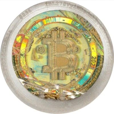 BIT005 2022 Redeemed  Lealana 0.01 Bit Coin. ICG MS69 PL - Image 1 of 4