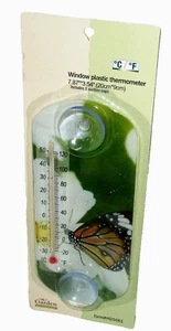 Fensterthermoneter mit 2 Saugnäpfen ~ Schmetterling ~ 7,87" x 3,54" ~ Kunststoff - Bild 1 von 1