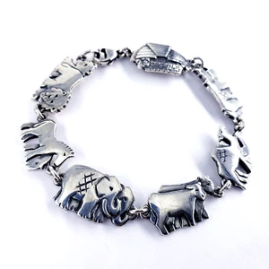 JAMES AVERY 925 RETIRED Sterling Silver 7" NOAHS ARK Animal Link Bracelet Bible - Picture 1 of 10
