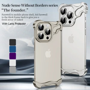 Special-Shaped Metal Corner Pads Lens Protector Glass for iPhone 13 14 15 16 Pro - Picture 1 of 48