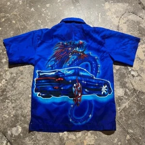 Y2K Dragon Car Collared Shirt - Picture 1 of 3