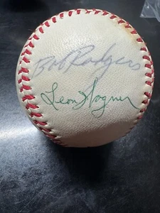 1963 LOS ANGELES ANGELS team Autograph ball Bob Turley Leon Wagner Bill Moran 4 - Picture 1 of 3