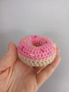 Super süßer handgefertigter Donut Schlüsselanhänger mit rosa Zuckerguss!! - Bild 1 von 8