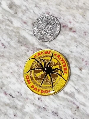 New Unactivated Geocoin - Cache Critters on Patrol - Spider & Snake - Image 1 of 2