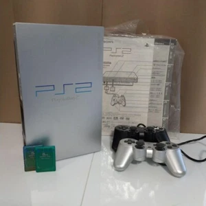 SONY PS2 PlayStation 2 Satin Silver SCPH-39000S Console w/Controller Set JP - Picture 1 of 22
