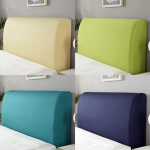 Stretchy Black Bed Headboard Cover Dustproof Slipcover Protector Soft Home Decor - Picture 1 of 12