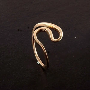 Brass Handmade Wavy Wave Ring Sterling Silver Ocean Ring For Unisex Women ring - Picture 1 of 4