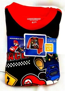 New Boys  MARIO KART Flannel Pajamas 2 piece Sleep wear Set Size 6/7 6 / 7 - Picture 1 of 5