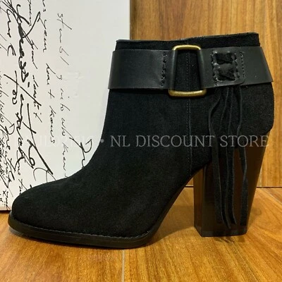 Женские замшевые холщовые сапоги KENSIE Massey ~ черные ~ размеры и состояние товара - Изображение 1 из 4