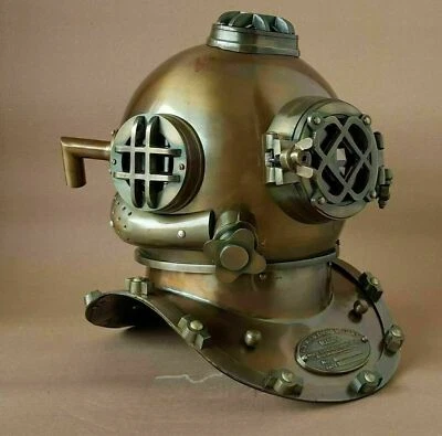 Casque de plongée marin en laiton de style ancien US Navy Mark V Deep Sea - Photo 1/4