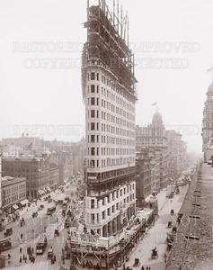 Edificio Flatiron de la Ciudad de Nueva York en construcción 1902 foto, nueva impresión 11x14 - Imagen 1 de 1