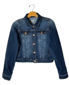Kidpik Jacket Youth XXL Blue Denim Cotton Blend Unlined Button Down Jean - Picture 1 of 10