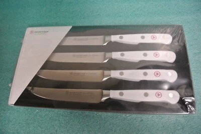 Wusthof набор из 4 классический стейк ножи белая ручка 4068/12 см 4.5inc - Изображение 1 из 4