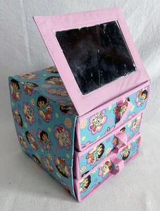 Dora the Explorer Fabric 3-Drawer Jewelry Box with Mirror EUC - Picture 1 of 4
