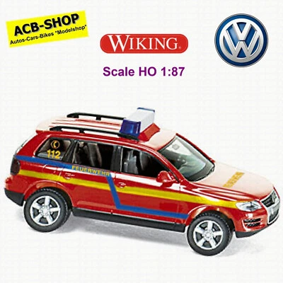 VW Volkswagen Touareg Tipo 7L SUV 2002-06 Pompieri 1:87 Wiking 0601 11 - Immagine 1 di 2