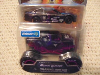 GREAT CLIPS MOHAWK WARRIOR RACE CAR  & SPIN MASTER MONSTER JAM TRUCK 2 PACK 2024 - Image 1 of 3