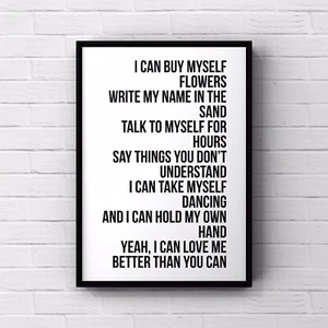 A4 Poster Print Song Lyrics, Miley Cyrus - Picture 1 of 5