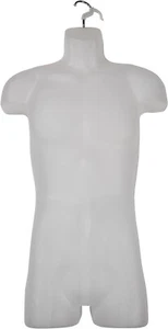 3 Clothing Displays Torso Forms Fits S - L Hanging Male Mannequin Frosted Hollow - Picture 1 of 11