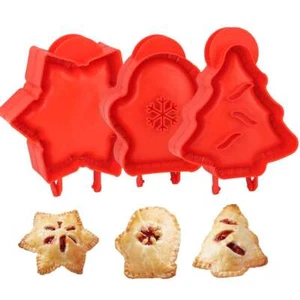3X Snowflake Tree Shape Hand Pie Molds Set Mini Pocket Pie Molds Xmas Christmas - Picture 1 of 11