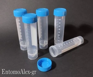 provette Polipropilene graduate FONDO PIATTO 50ml x5 plastica laboratorio falcon - Foto 1 di 1