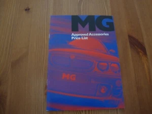 *MG ZR ZS ZT ZT-T TF Approved Accessories Price List 2002 - Picture 1 of 2