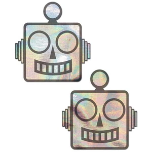 NUEVO PASTELES Robot Holográfico para Pezones en Plata - OFERTA - Imagen 1 de 2
