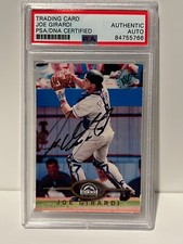 JOE GIRARDI 1995 Stadium Club Signed Auto Autographed Card Colorado Rockies PSA