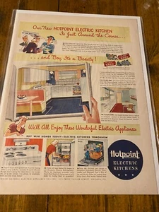 Vintage 1943 Hotpoint Electric Kitchens Just Around The Corner ad - Picture 1 of 1